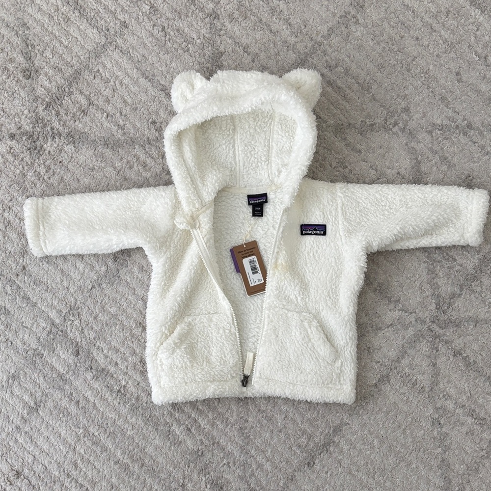 Patagonia Fleece Jacket with Bear Ears - White